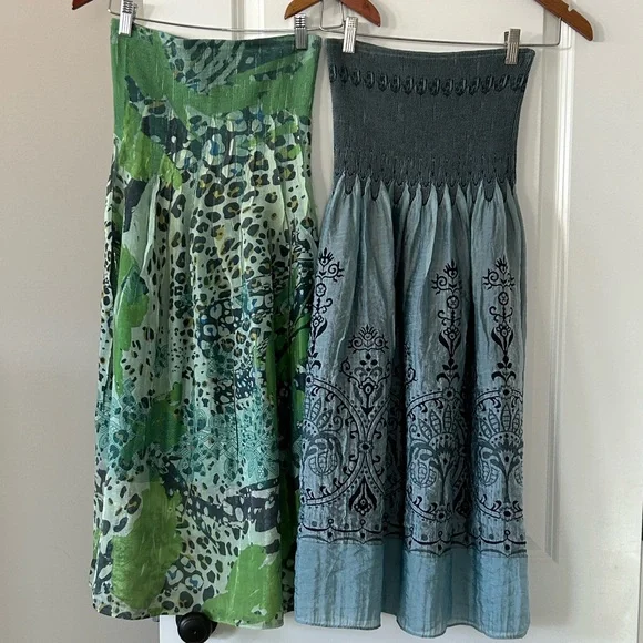 Lapis by Anthro Strapless Convertible Dress/Skirt Golden Yellow Stretchy Bodice - Picture 13 of 13